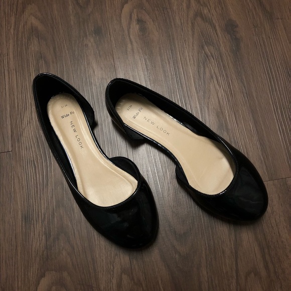 ASOS Shoes New Look Patent Black Flats Wide Fit Size 55 Poshmark